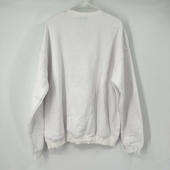 Mayfair Womens OS Plain White Crewneck Sweatshirt New Flawed - Picture 3 of 9